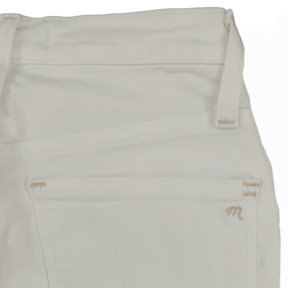 Madewell Jeans Womens 25 White Cali Demi-Boot Raw Hem Stretch Rodeo Cowgirl - Picture 7 of 11